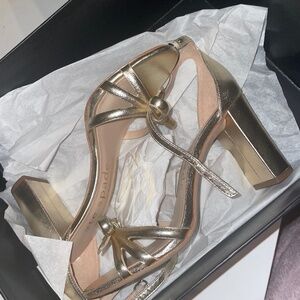 Kate Spade New York Flamenco Metallic Leather Heels